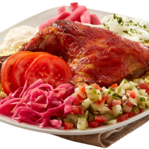 roasted 1/4 chicken platter