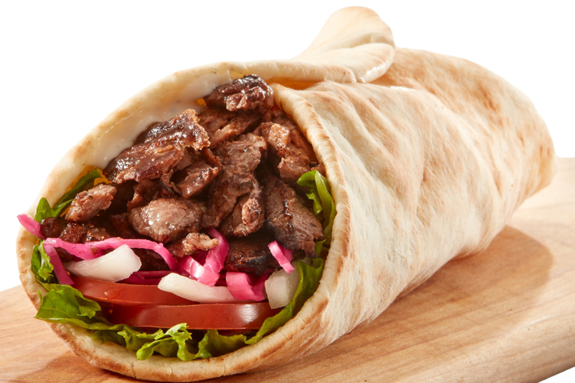 beef shawarma wrap