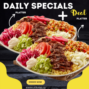 Saturday: 2 Beef Shawarma Platters