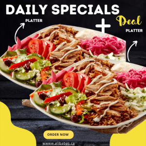 Friday: 2 Chicken Shawarma Platters