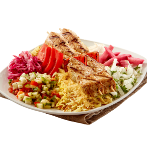 shish tawook platter 2 skewers