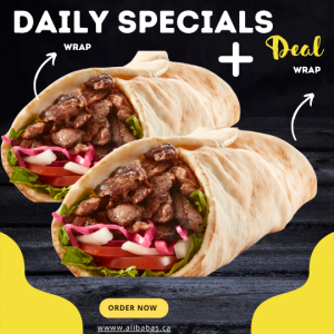 Wednesday: 2 Beef Shawarma Wraps