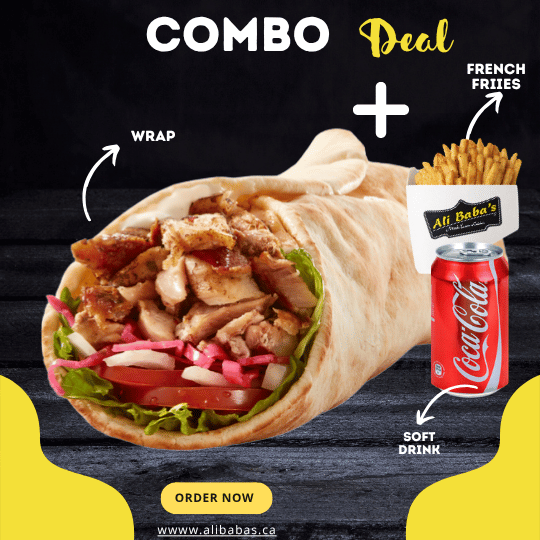 Chicken Shawarma Wrap COMBO , Drink & Side